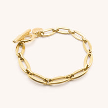 Load image into Gallery viewer, 30B2847G - Long Link T-Bar Bracelet, Gold