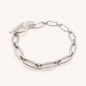 30B2847 - Long Link T-Bar Bracelet, Silver