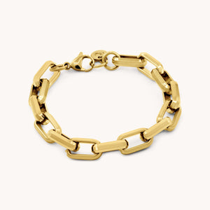 30B2300G - Square Link Bracelet, Gold