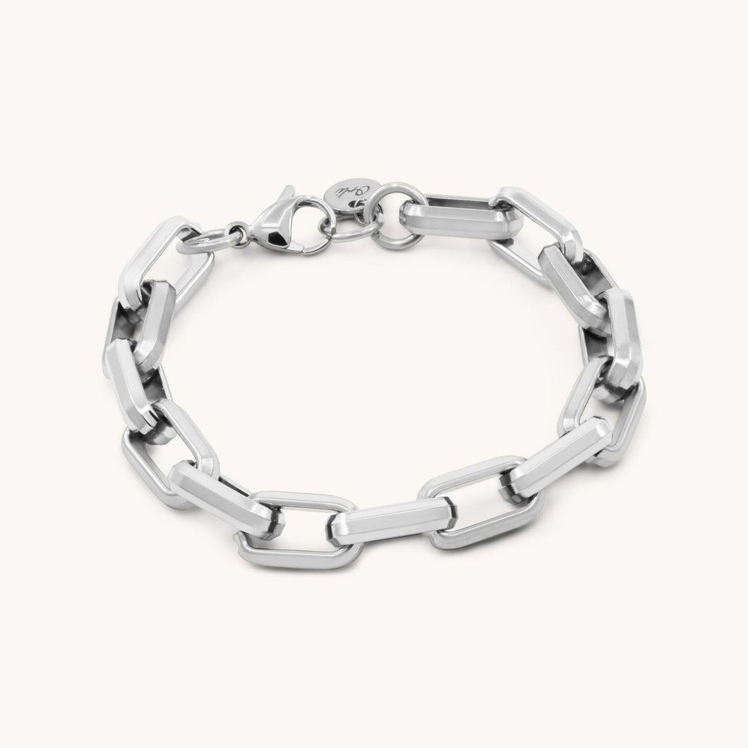 30B2300 - Square Link Bracelet, Silver