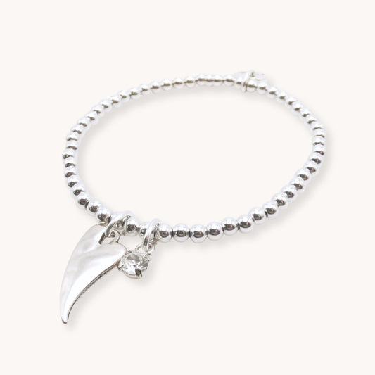 30B2607 Chili Heart & Birthstone Beads Bracelet