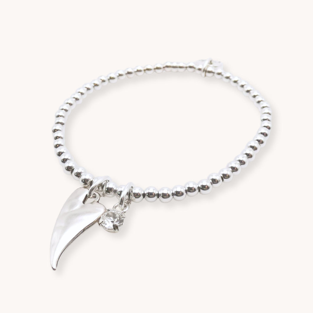 30B2607 Chili Heart & Birthstone Beads Bracelet