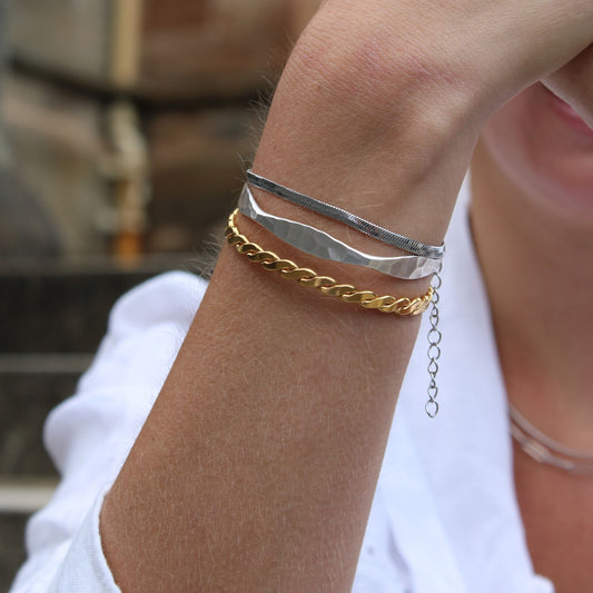 30B9130 - Hammered Cuff, Silver