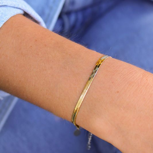 30B2006G - Dillion Snake Chain Bracelet, Gold