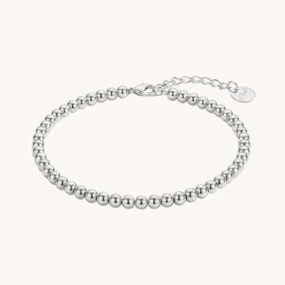 30B2041 - Classic Beaded Bracelet in Silver