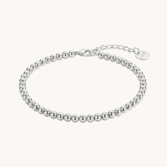 30B2041 - Classic Beaded Bracelet in Silver