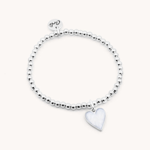 30B2728 - Marble Heart Beads Bracelet