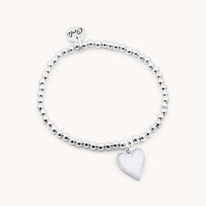 30B2728 - Marble Heart Beads Bracelet