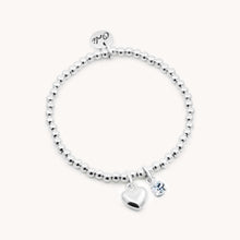 Load image into Gallery viewer, 30B2703 - Puffed Heart &amp; Birthstone Beads Bracelet