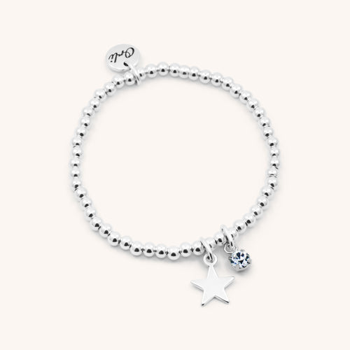 30B2606 - Star & Birthstone Beads Bracelet