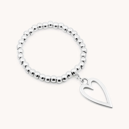 30B2942 - Open Heart Chunky Beads Bracelet