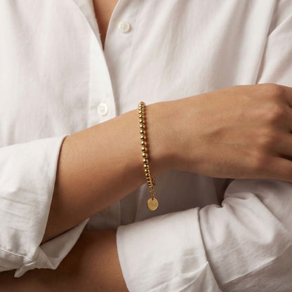 30B2041G - Classic Beaded Bracelet in Gold