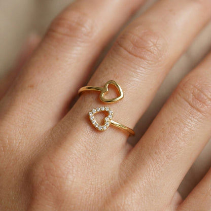 30R5172G - Halo Heart Ring, Gold