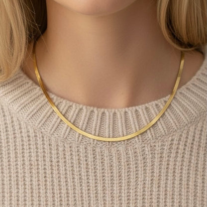 30N1012G - Dillion Snake Chain Necklace, Gold