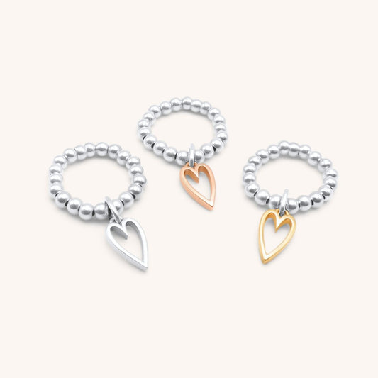 30R5060 - Open Heart Beads Ring