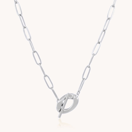 30N1821 - Twisted T-bar Necklace, Silver