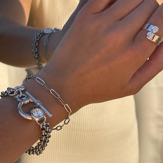 30B2811 - Paperclip Bracelet, Silver