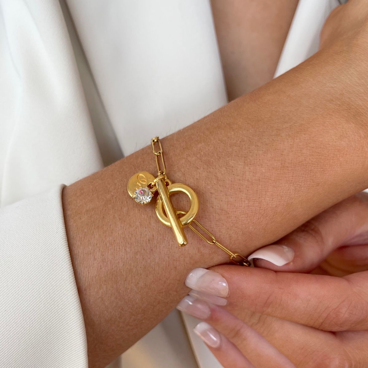 30B2850G - Gracie Birthstone T-bar Bracelet