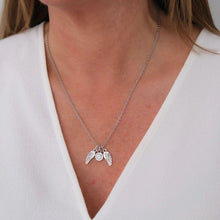 Load image into Gallery viewer, 30N1634 - Twin Angel Wings &amp; Birthstone Necklace, Silver